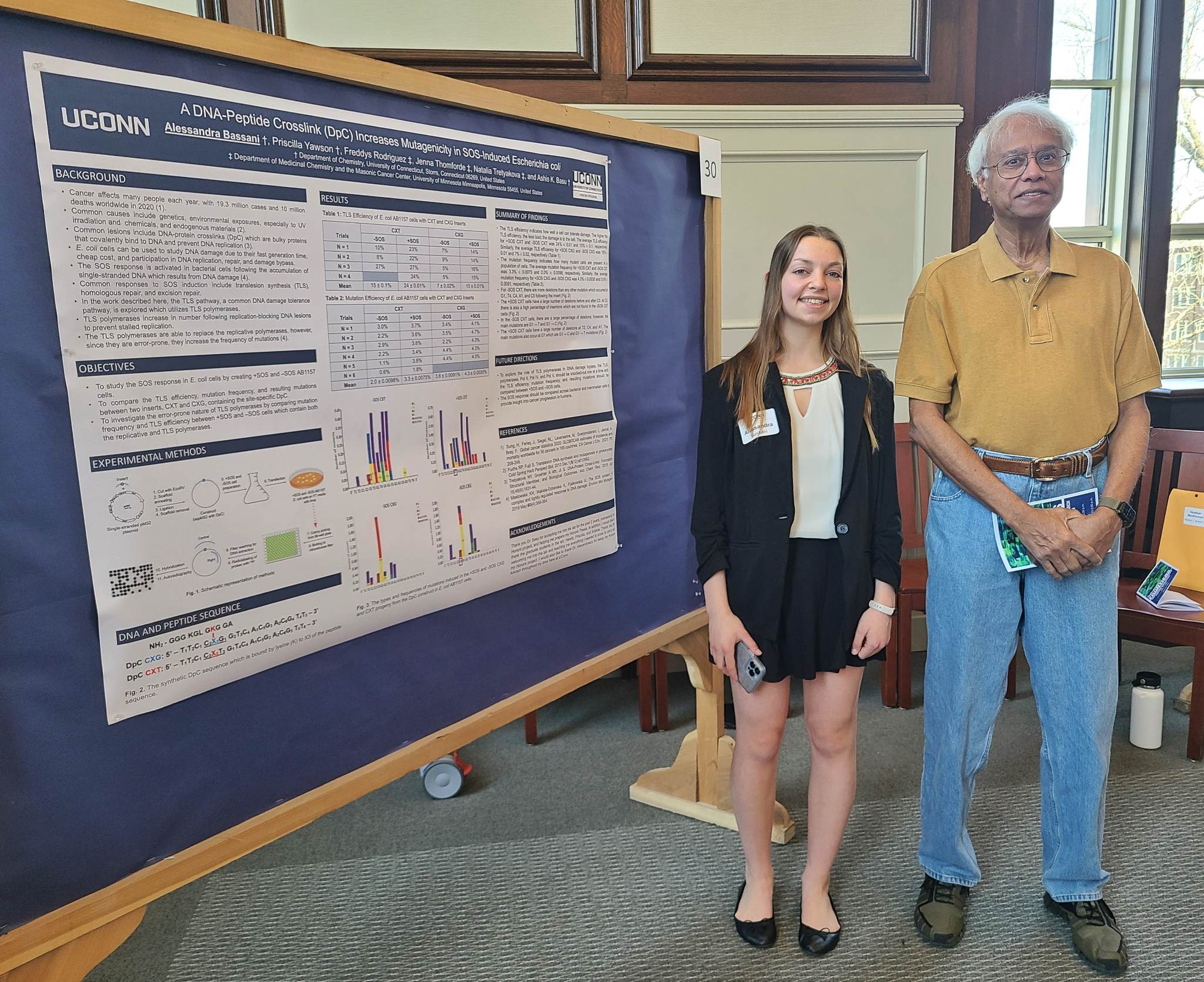 26th Frontier poster presentation by Alessandra with Dr. Basu